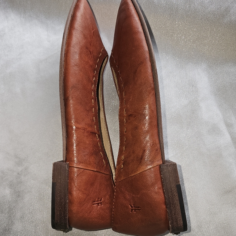 Frye Claire Cognac Flats Sz 7.5 - Picture 5 of 10
